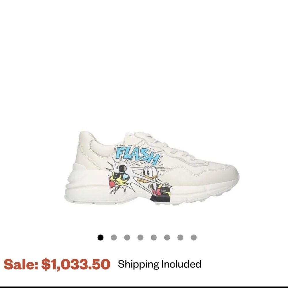 Gucci Disney X Donald Duck Rhyton Sneakers Mens Size 6 Womens 8